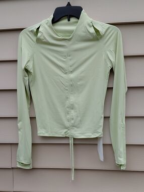 FISOEW Women's Long Sleeve Ruched Workout Slim Fit Drawstring  Top Size Small